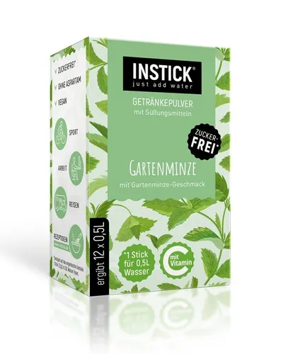 INSTICK Getränkepulver Gartenminze 12-er Packung (für 12 x 0,5 L)