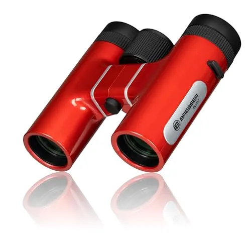 Bresser Sirius 6x24 rot Fernglas - Kompaktes 6x24 Fernglas mit rot beleuchtetem Fadenkreuz, ideal für die Jagd und Naturbeobachtungen.
