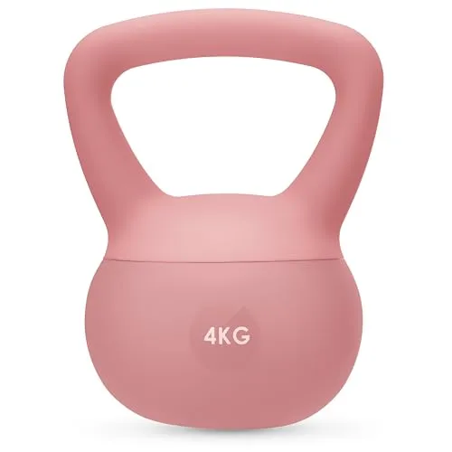 Gymtek® Weiche Kettlebell 4 kg, Handeln für Frauen - 4kg Kugelhantel - Kettlebell Soft, Gewichte Hantel, Kugelgewicht, Home Gym Equipment, Fitness, Krafttraining, Sport Geräte für Zuhause