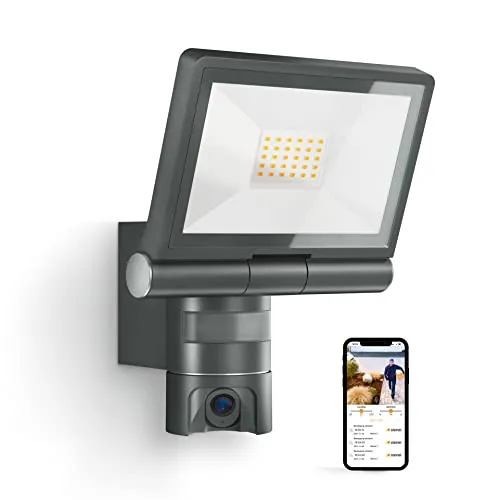 Steinel LED-Außenprojektor mit XLED CAM 1 SC - 21 W, HD-Überwachungskamera mit Gegensprechanlage und 180°-Infrarot-Bewegungsmelder für maximale Sicherheit
