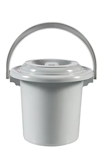 Curver 02855-099-00 Eimer mit Deckel 5L in Hellgrau - Praktischer 5L Eimer mit Deckel aus robustem Kunststoff, ideal für Aufbewahrung und Organisation, Maße: 23,5x23,5x23cm