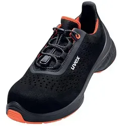 Uvex 1 G2 Sicherheitsschuhe S1 SRC ESD - Extra Breit in Schwarz/Orange, Größe 50 - Herren Industrie & Handwerk Schuhe, atmungsaktive Mikrovelours-Oberfläche und rutschfeste Sohle für optimalen Tragekomfort und Sicherheit bei der Arbeit.