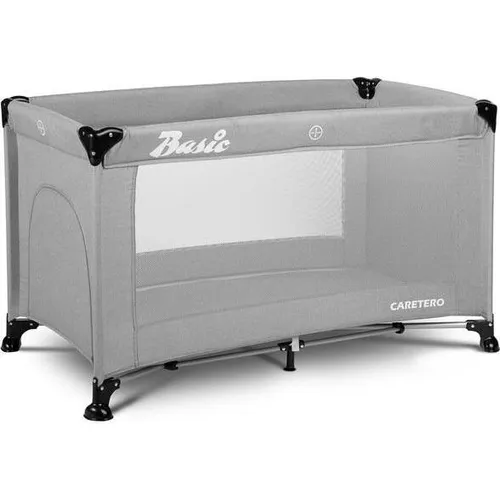 Caretero Reisebett Basic Grau (120 x 60 cm) - Praktisches Reisebett in Grau, ideal für unterwegs. Kompakt und leicht aufbaubar, bietet es Ihrem Kind einen sicheren Schlafplatz. Perfekt für Familienausflüge und Reisen.