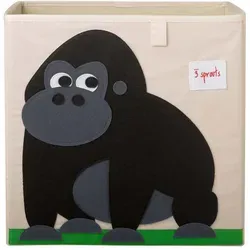Sprouts Aufbewahrungsbox Gorilla 3 - Spielzeugkiste aus 100% Polyester, quadratisch und ideal für die Aufbewahrung von Spielzeug, mit ansprechendem Gorilla-Design für Kinderzimmer.