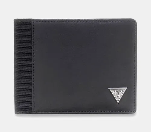 GUESS Berna Geldbörse aus Leder| mit RFID-Schutz |5 Kartenfächer|Schwarz, Herren