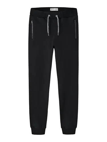 Name It Garçon Nkmhonk Bru Swe Noos Pantalon, Schwarz (116 EU) - Hosen für Jungen mit verstellbarem Bund, praktischen Reißverschlusstaschen und weichem Brush-Effekt für optimalen Tragekomfort.