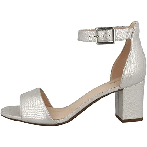 Clarks Damen Deva Mae Pumps, Silver Metallic, 40 EU - Wanderschuhe mit Contoured Comfort und Cushion Plus für optimalen Halt und Komfort bei jedem Schritt. Die hochelastische Schaumstoffeinlage sorgt für Weichheit, während die leichte Sohle Flexibilität bietet.