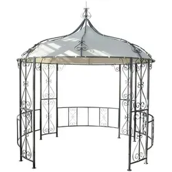 Berlinlodge Pergola, Creme, Metall, 300x330 cm - Moderne Pergola für Garten mit elegantem cremefarbenen Dach. Ideal als Sonnen- und Sichtschutz, hergestellt aus robustem Stahl. Perfekt für entspannte Stunden im Freien.