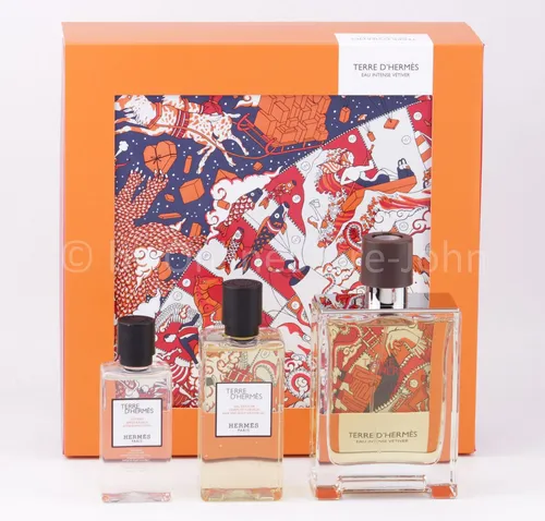 Hermes - TERRE d'Hermes Eau Intense Vetiver Set - 100ml EDP - Herrendüfte mit 100ml Eau de Parfum, 80ml Shower Gel und 40ml After Shave für einen eleganten und langanhaltenden Duft.