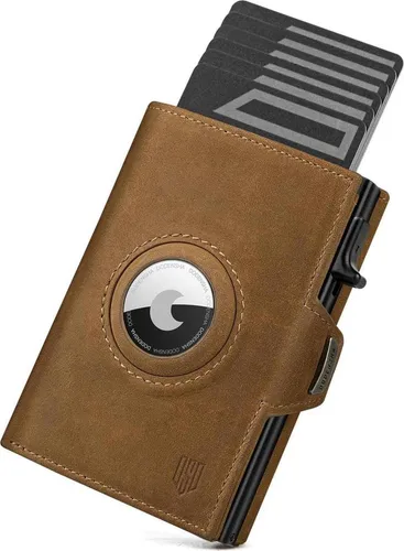 DODENSHA Airtag Wallet Herren Geldbörse RFID Slim Wallet Braun - Elegante Herren Geldbörse aus hochwertigem Leder mit RFID-Schutz. Kompaktes Design mit Münz- und Kartenfächern, ideal für den täglichen Gebrauch. Inklusive Airtag-Fach für zusätzliche Sicherheit.