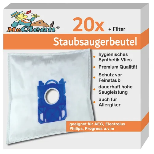 Mr.Clean Staubsaugerbeutel geeignet für Rossmann R 040 . R040 20