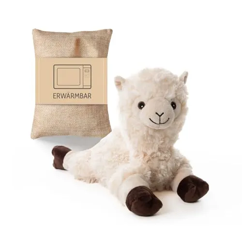 Habibi Plush Wärmekissen Alpaka/Lama - Heizkissen für Kinder und Erwachsene, kombiniert kuschelige Wärme mit entspannendem Duft von Lavendel und Jasmin – ideal bei Bauchschmerzen oder zur Stressreduktion.