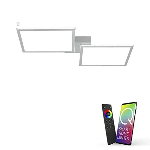 Paul Neuhaus Smarte LED-Deckenlampe Q-ROSA - Energiesparlampe mit CCT-Farbtemperaturregelung, dimmbar und Alexa-fähig. Perfekt für individuelle Lichtstimmungen von warmweiß bis tageslichtweiß.