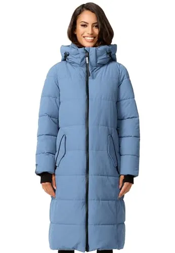 MARIKOO Damen Winterjacke Stepp B989 - Warm und Stylisch - Lange, gefütterte Winterjacke von Marikoo mit abnehmbarem Kunstfell. Ideal für kalte Tage, kombiniert Komfort mit modischem Design. Perfekte Passform und durchdachte Details für optimalen Tragekomfort.