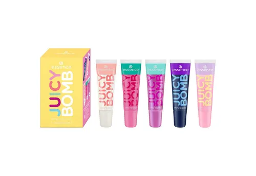 Essence Lipgloss-Set JUICY BOMB 5-tlg. - Entdecken Sie das essence JUICY BOMB shiny lipgloss Set mit 5 aufregenden Farben! Ideal für jeden Look, bietet es transparente Farben, fruchtige Düfte und unwiderstehlichen Glanz – perfekt für Lippenliebhaber!
