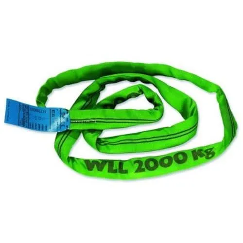 Braun 20011RS Rundschlinge 2000 kg Tragkraft, 1 m Umfang, endlos mit Polyesterkern, grün