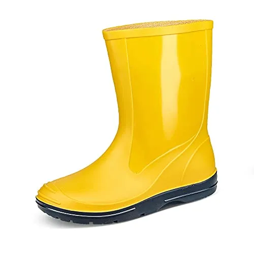 Beck Uni Gummistiefel Basic royalblau - Gelb - Größe 25 - Vielseitige Gummistiefel für Kinder, wasserdicht und mit rutschhemmender Sohle für sicheren Halt. Strapazierfähiges PVC-Material und Textilinnensohle sorgen für Komfort an regnerischen Tagen.