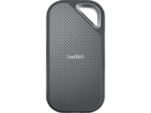 SANDISK Extreme PRO portable Festplatte - 2 TB SSD, extern in Grau, ultra-schnelle Datentransfers und robustes Design für unterwegs
