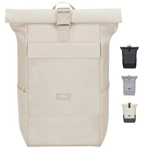 LARKSON Cityrucksack No 4 - Wasserabweisend und stylisch - Freizeitrucksack mit Rolltop, ideal für Damen und Herren, bietet ein Laptop Fach und eine wasserabweisende Oberfläche für optimale Funktionalität.