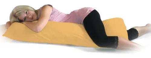 Dukal | Bezug für Seitenschläferkissen | 40 x 120 cm | aus hochwertigem DOPPEL-Jersey | 100% Baumwolle | Farbe: gelb