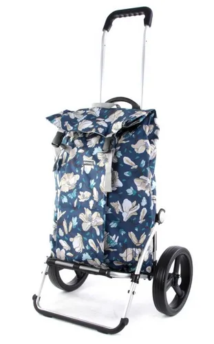 Andersen Einkaufstrolley Basil Magnolia 37L – Blau - Robuster Einkaufstrolley mit 37 l Volumen, ideal für den täglichen Einkauf. Aus 100% Polyester gefertigt, leicht und mit 2 Rollen für müheloses Manövrieren.