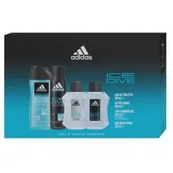 Adidas Ice Dive Geschenkset für Herren 2 St. - Adidas Ice Dive Herren-Duftset, ideal als Geschenk für Männer. Enthält Duschgel und Deodorant für ein erfrischendes Pflegeerlebnis. Perfekt für besondere Anlässe!