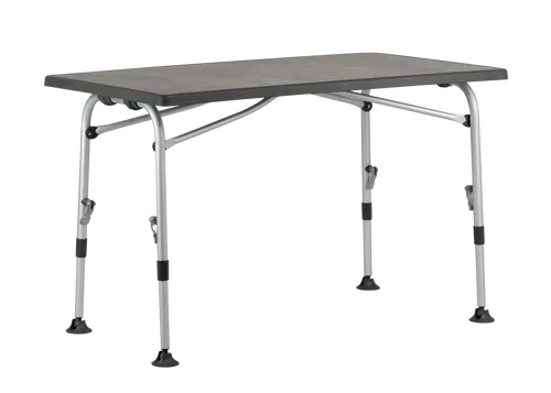 WESTFIELD Superb 100 Campingtisch 100 x 68 cm - Camping-Möbel mit robuster Kunststofftischplatte, stufenlos höhenverstellbar von 63 bis 74 cm für optimale Anpassung an Unebenheiten.