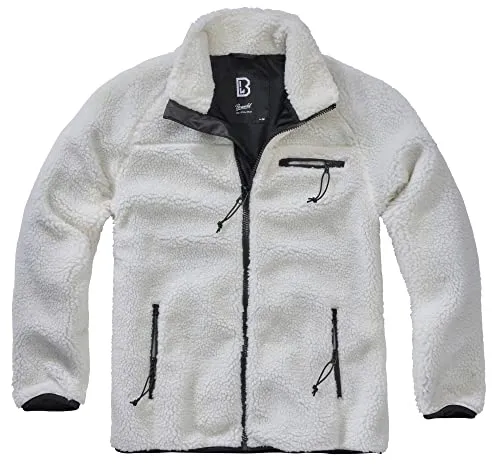 Brandit Teddyfleece Jacket 4XL - Weiß - Funktionsjacke aus hochflorigem Teddy-Fleece für optimale Wärme und Atmungsaktivität, ideal für kalte Tage. Mit geräumigen Taschen und winddichtem Design für höchsten Komfort.