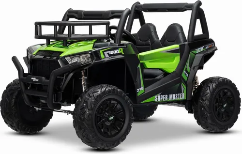 RIRICAR Kinder Elektroauto 24V UTV - Grüner 2-Sitzer Buggy mit Fernsteuerung - Elektrofahrzeuge für Kinder ab 3-8 Jahre, ausgestattet mit 2 x 200 W Motoren und EVA-Rädern für optimalen Fahrkomfort.
