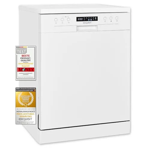 Exquisit Geschirrspüler GSP9414-030D - 14 Maßgedecke, energiesparend und leise - Geschirrspüler 60 cm mit 14 Maßgedecken, InnoWash-Technologie und Auto Türöffner für eine effiziente und komfortable Reinigung.