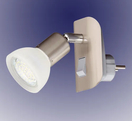 LED Leseleuchte Steckerlicht Nachtlicht nickel matt mit Schalter GU10  TG11-042