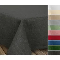 Beautex Fleckenabweisende Tischdecke mit Lotuseffekt - Grau Rund 160 cm - Tischdecken, bügelfrei und strapazierfähig mit Lotuseffekt, ideal für den Innenbereich und pflegeleicht bei Maschinenwäsche.