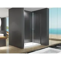 Glaswerk Westfalen - Maja 130x195 cm Duschtür Klarglas - Duschabtrennung aus 8mm gehärtetem Klarglas, elegantes modernes Design, ideal für Ihr Badezimmer. Pendeltür für einfachen Zugang und stilvolle Eleganz.