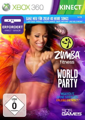 Zumba Fitness World Party (Kinect) - [Xbox 360] - Interaktive Tanz- und Fitnessspiele für Xbox 360, fördert Bewegung und Spaß mit internationalen Zumba-Rhythmen.