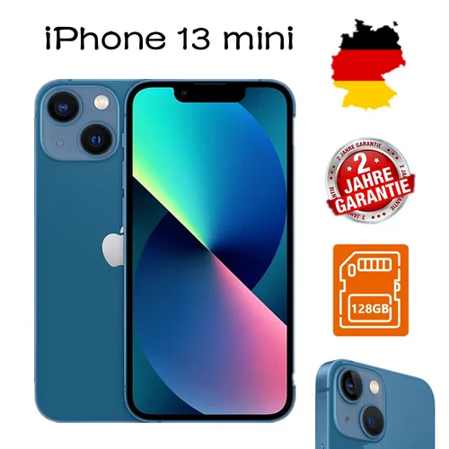 Apple iPhone 13 mini - 128GB - Blau (Ohne Simlock) - Handys & Smartphones mit 5,4 Zoll Display, A15 Bionic Chip und 12 MP Ultra-Weitwinkel Kamera. 24 Monate Garantie und Dual SIM für maximale Flexibilität!