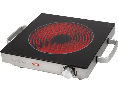 PROFI COOK Einzelkochplatte Infrarot PC-EKP 1210 inox - Kochfelder: Infrarot-Einzelkochplatte mit hochwertiger Glaskeramikfläche für schnelles Erhitzen und einfache Reinigung. Ideal für jede Topfart und mit stufenloser Temperaturregelung.