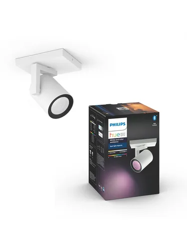 Hue Argenta 1er Spot - Weiß, LED Spot mit 16 Millionen Farben - Lampen, energieeffizienter 5,7W LED Spot mit 350 Lumens, steuerbar über Bluetooth App, ideal für individuelles Lichtdesign in Ihrem Zuhause.