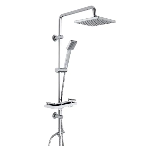 Görbach Regendusche Duschset ohne Armatur - Badewannen- & Duschsysteme mit hochwertiger 20x20cm Kopfbrause, langlebiger Chrombeschichtung und pflegeleichten anti-kalk Düsen für ein angenehmes Duscherlebnis.