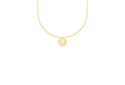Stella-Jewellery Collier 585 Gold Collierkette mit Gravurplatte Ø20, Anhänger Gravurplatte + Kette