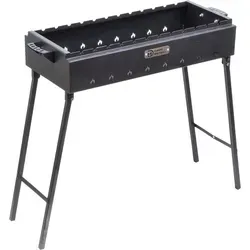 Mangal Namangan 60 cm Schaschlikgrill aus 2 mm Stahl - Schwarz - Robuster 60 cm Schaschlikgrill aus 2 mm Stahl mit faltbaren Beinen. Ideal für Grillfeste im Freien, leicht zu transportieren und zu lagern. Inklusive praktischer Grillzange für sicheres Handling.