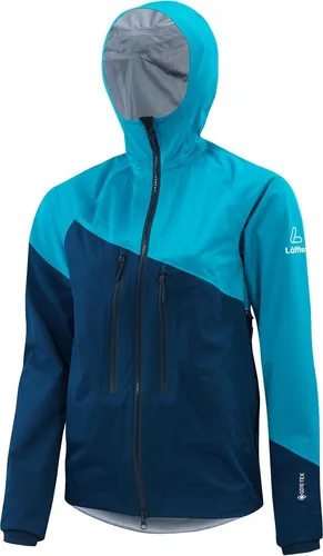 Löffler GTX ACTIVE HOODED JACKET Damen Hardshelljacke hellblau/dunkelblau 40 - Löffler GTX ACTIVE HOODED JACKET: 100 % wasserdicht und atmungsaktiv für anspruchsvolle Skitouren. Mit regulierbarer Kapuze, langen Zip-Eingrifftaschen und optimaler Bewegungsfreiheit.