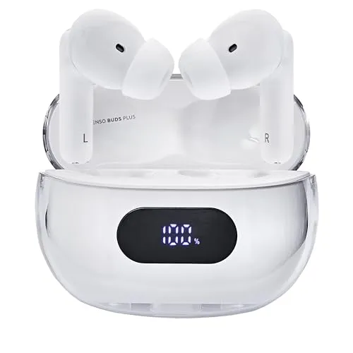 Intenso Buds Earphone Plus T312AE White - True Wireless Kopfhörer mit ANC, ENC und bis zu 25 Stunden Gesamtlaufzeit für perfekten Klang und Komfort