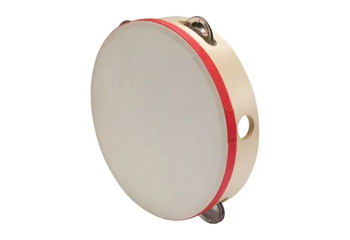 GICO Spielzeug-Musikinstrument Kinder Tamburin 20cm aus Holz mit 5 Schellen - 3833
