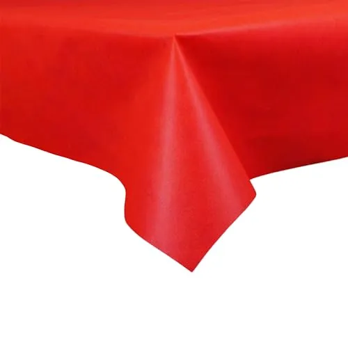 Sensalux Vlies Tischdecke Rot 1 x 2,5 m, stoffähnliche Tischdecke abwaschbar & wasserabweisend, Öko-Tex 100, reißfest für Geburtstag, Party, Event & Catering