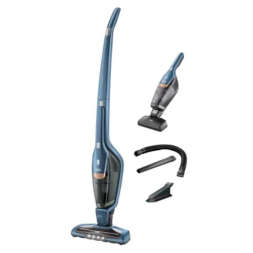 AEG CX7 Akku-Staubsauger - Staubsauger mit 2in1-Funktion und beutelloser Zyklon-Technologie. Bis zu 45 Minuten Laufzeit dank Lithium-HD-Akku, ideal für Teppiche und empfindliche Böden.