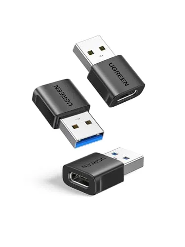 UGREEN USB C Adapter, 10Gbps USB C Buchse zu A Stecker Adapter Kompatibel Mit iPhone 17/16/15 Serie, iPad, Galaxy S24/S23 Serie, Laptops, Carplay usw (2 Stück)