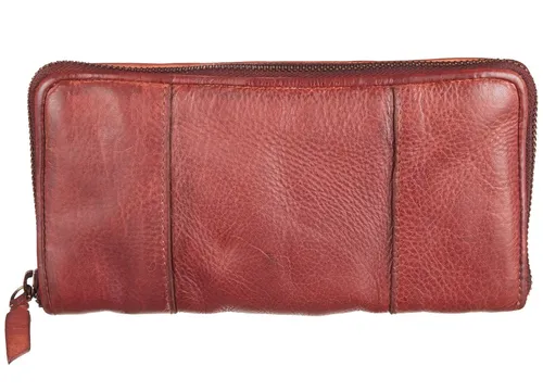 Bull & Hunt Damengeldbörse Zip Wallet - Burned Cognac - Elegante XL Geldbörse aus Leder mit RFID-Blockierung, ideal für Kreditkarten und Scheckheft. Perfekt für stilbewusste Damen, die Sicherheit und Funktionalität schätzen.