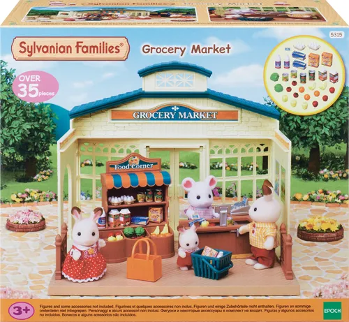 Sylvanian Families Grocery Market - Puppen Zubehör mit vielen Zutaten und einem funktionierenden Kassensystem. Fördert das kreative Rollenspiel und ist ideal für Kinder ab 3 Jahren.