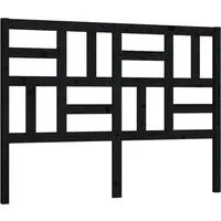 vidaXL Kopfteil Schwarz 126x4x104 cm aus Massivholz - Klassisches Bett-Headboard aus hochwertigem Kiefernholz mit modernem Lattendesign, das Licht durchlässt und eine komfortable Rückenstütze bietet.