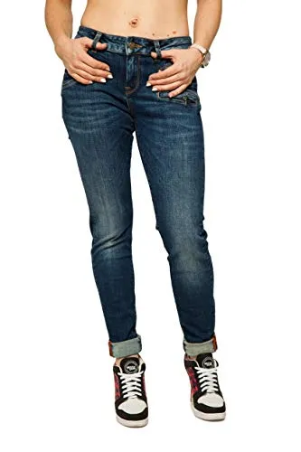 Miracle of Denim Suzy - Damen-Jeanshosen mit angenehmem Tragekomfort, coolem Frontzipper und Used-Optik für einen stylishen Look in Skinny Fit.